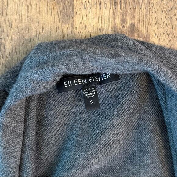 Eileen Fisher Women’s Waterfall Long Cardigan 100% Merino Wool Sweater Sz Small - Picture 4 of 11